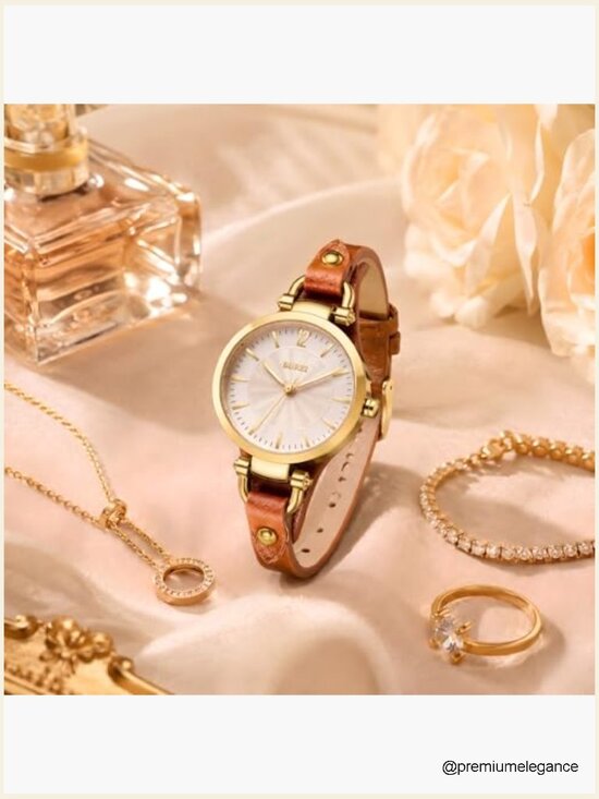 Small Thin Analog Quartz Ladies Watch with Leather Strap, Gifts main image 6